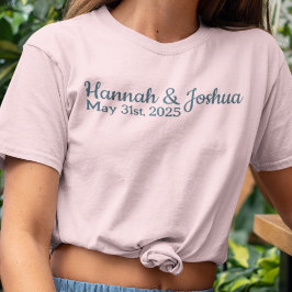 Camiseta Texto De Boho Azul Profundo Casado De Bridesmaids'