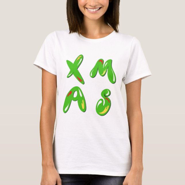 Camiseta Texto de Bolha do Xmas (Frente)