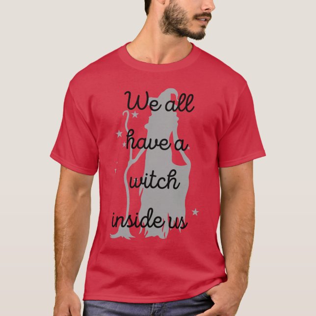 Camiseta Texto de bruxa sobre t-shirt (Frente)