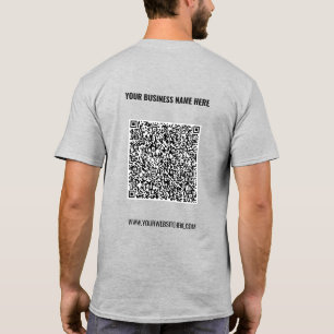 Camiseta Texto de Código QR Personalizado Modelo de Camiset