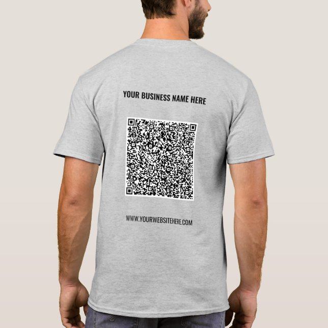 Camiseta Texto de Código QR Personalizado Modelo de Camiset (Verso)
