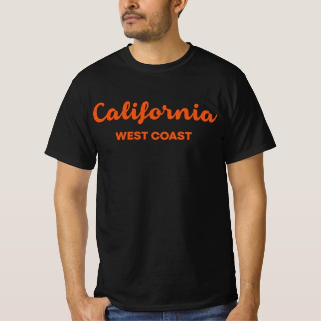 Camiseta Texto de Design na Costa Oeste da Califórnia (Frente)