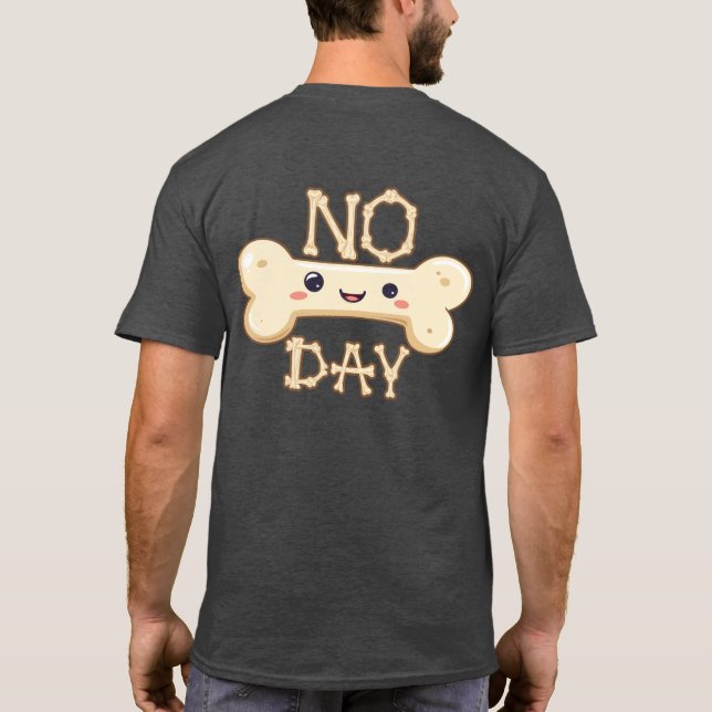 Camiseta Texto de Dia Sem Osso com Gráfico (Verso)
