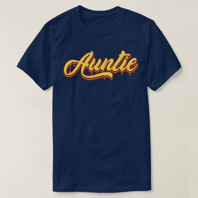 Camiseta Texto de Drill do Auntie (Frente do Design)