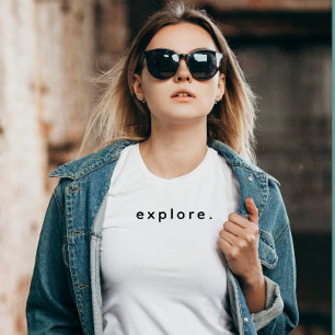 Camiseta Texto de Explicação Personalizado Moderno Preto