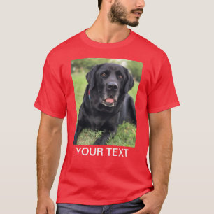 Camiseta Texto de Foto Personalizado Pet Vermelho