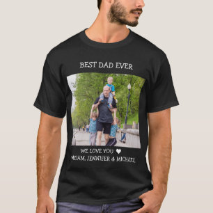 Camiseta Texto de Fotografia Personalizada do Melhor Pai Nu