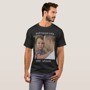 Camiseta Texto de Fotografia Personalizada do Melhor Pai Nu