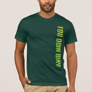 CAMISETA TEXTO DE GRADIENTE VERDE DE FORMA DEMASIADA PRÓPRI