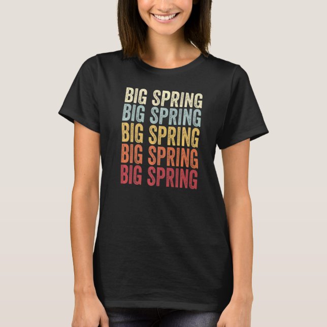 Camiseta Texto de Imagem do Grande Primavera TX Retro do Te (Frente)