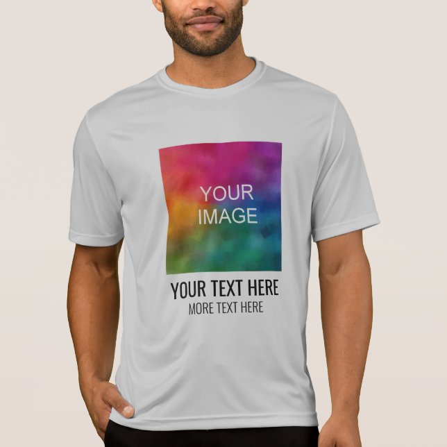 Camiseta Texto de Imagem Personalizado Aqui O Modelo Mens E (Frente)