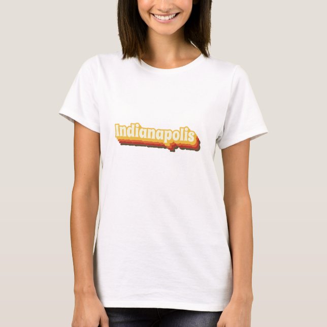 Camiseta Texto de Imagem Retroativa de Indianápolis (Frente)