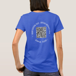 Camiseta  Texto de informações de código QR moderno T-Shirt