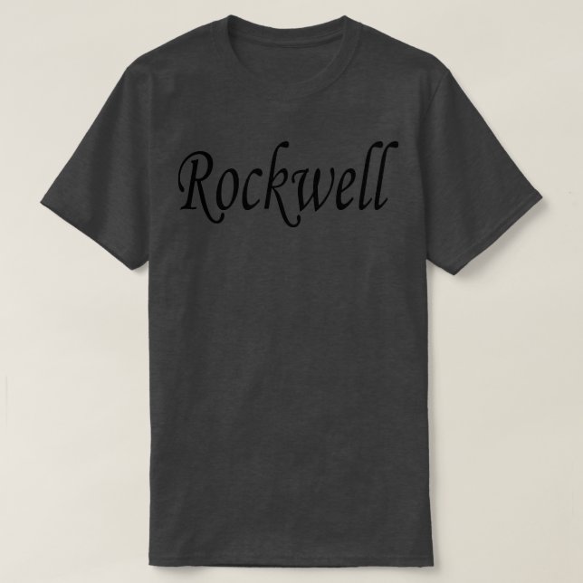 Camiseta Texto de inscrição do nome preto Rockwell (Frente do Design)