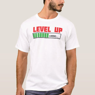 Camiseta texto de Nível Acima com uma barra de progresso ve