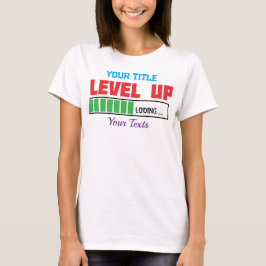 Camiseta texto de nível superior com progresso de carregame