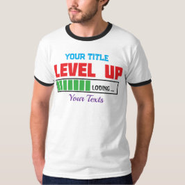Camiseta texto de nível superior com progresso de carregame