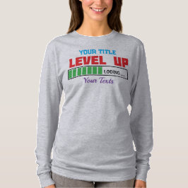 Camiseta texto de nível superior com progresso de carregame