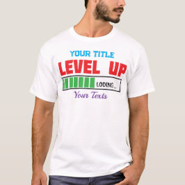 Camiseta texto de nível superior com progresso de carregame