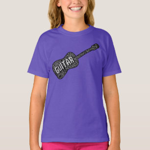 Camiseta Texto de Notas de Música de Violão