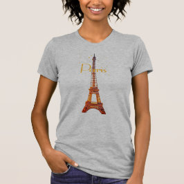 Camiseta Texto de Paris da Torre Eiffel