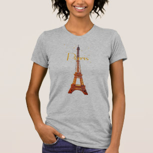Camiseta Texto de Paris da Torre Eiffel