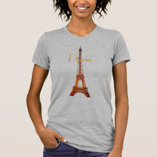 Camiseta Texto de Paris da Torre Eiffel