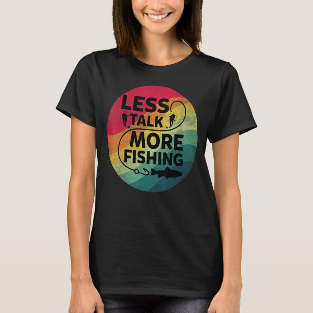 Camiseta Texto de Pesca Menos Fala Mais Pesca (Frente)