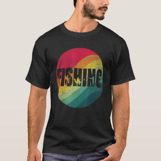 Camiseta Texto De Pesca Retro Sunset Para Pescadores