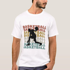 Camiseta Texto de retrato do estilo vintage do jogador de b