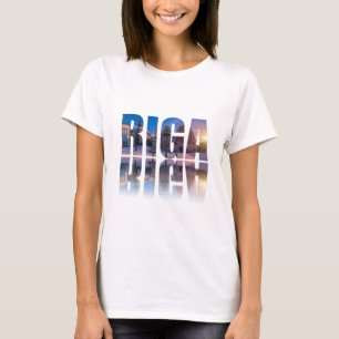 Camiseta Texto de Riga, Letónia