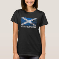 Texto de Scotland + Bandeira do Scottish do Grunge