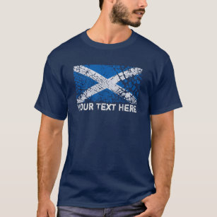 Camiseta Texto de Scotland + Bandeira do Scottish do Grunge