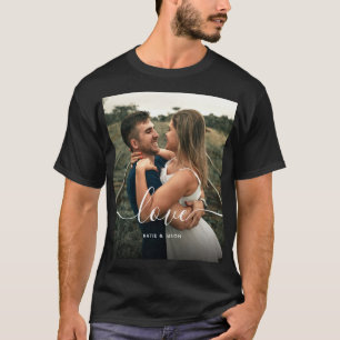 Camiseta Texto de Script de Fotografia Personalizado