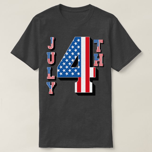Camiseta Texto de Sinalizador Americano (Frente do Design)