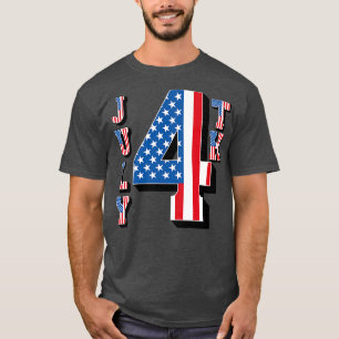 Camiseta Texto de Sinalizador Americano