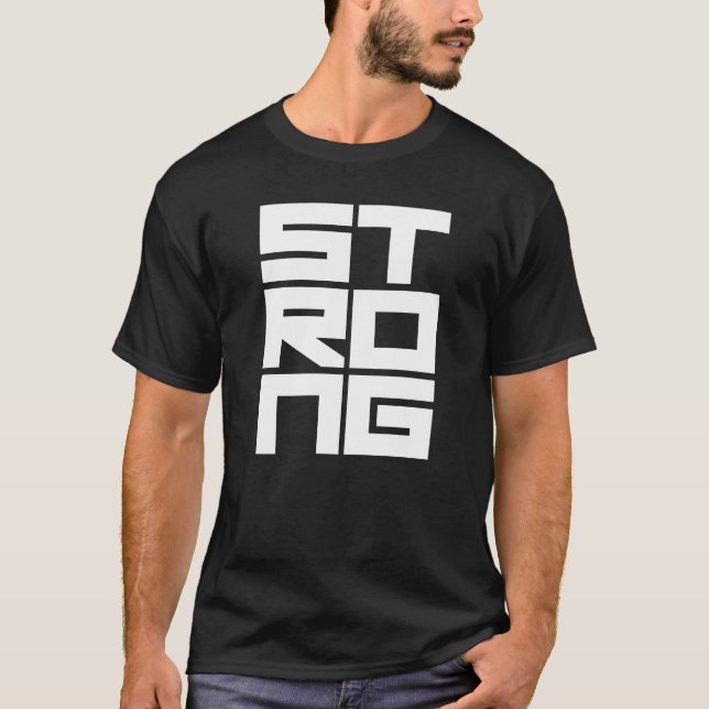 Camiseta texto de tipografia em negrito Forte (Frente)