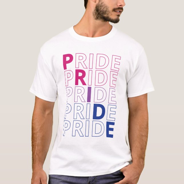 Camiseta Texto de Tipografia Orgulho Bissexual LGBTQ (Frente)