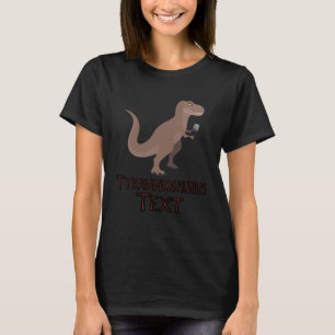 Camiseta Texto De Tiranossauro Dinossauros Com Poucos Braço