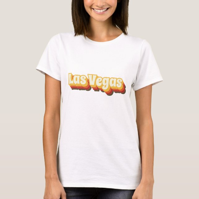 Camiseta Texto de Vintage Retro Las Vegas (Frente)