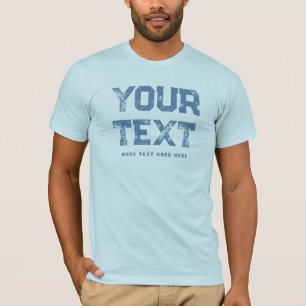Camiseta Texto Distante Azul Claro Significa Elegante Moder