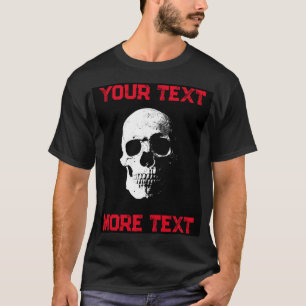 Camiseta Texto Distante Significa Crânio Crânio Moderno do
