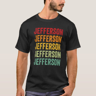 Camiseta Texto do Arco-Íris do Condado de Jefferson em Nova