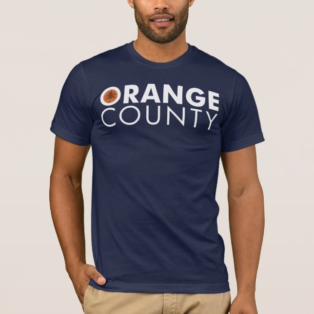 Camiseta Texto do branco do Condado de Orange (Frente)