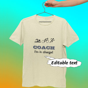 Camiseta Texto do costume do treinador do triathlon dos