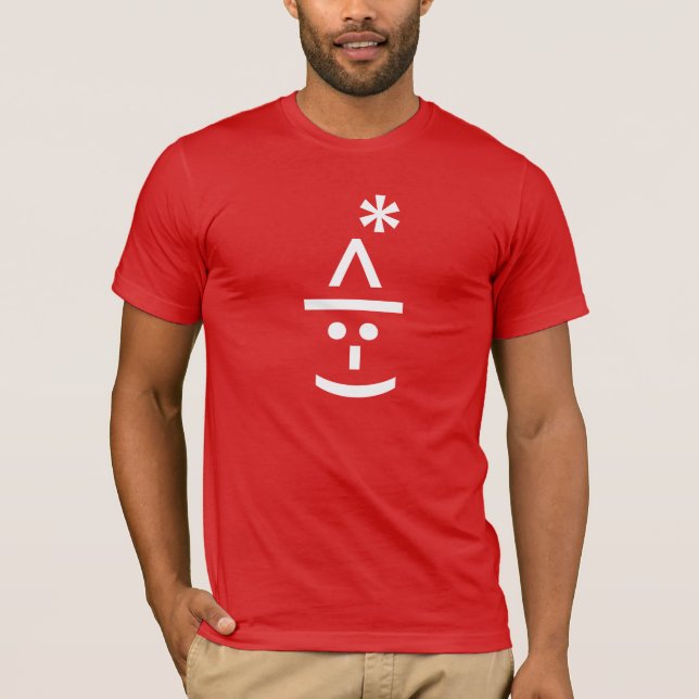 Camiseta Texto do Elf Emoticon Xmas ASCII (Frente)