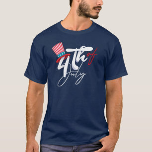 Camiseta Texto do Foro de julho e Design do Chapéu patrióti