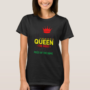 Camiseta Texto do Jogador de Cotação de Jogo da Rainha Negr