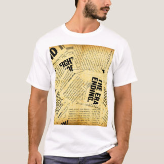 Camiseta Texto do jornal com papel antigo
