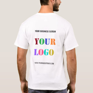 Camiseta Texto do logotipo da empresa personalizado Sua cam